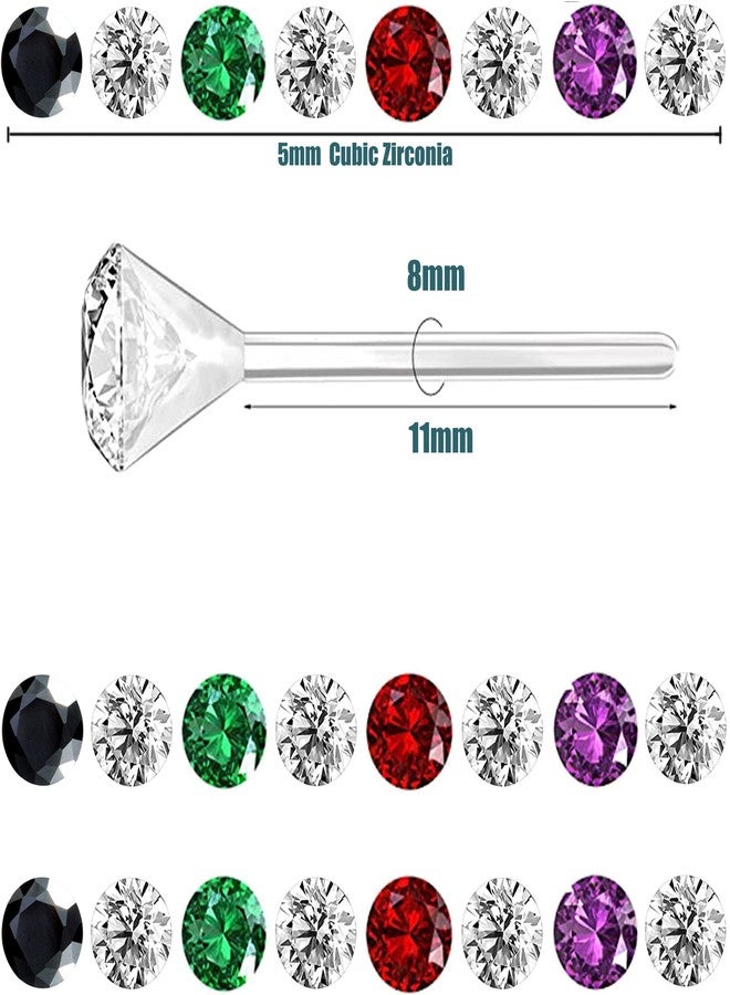 Melimarry Anti Allergy Plastic Earrings for Sensitive Ears, Silicone Soft Earring Backs, Cubic Zirconia Stud Earrings Kit, 2mm, 3mm, 4mm, 5mm (5 in 1) - Image 2